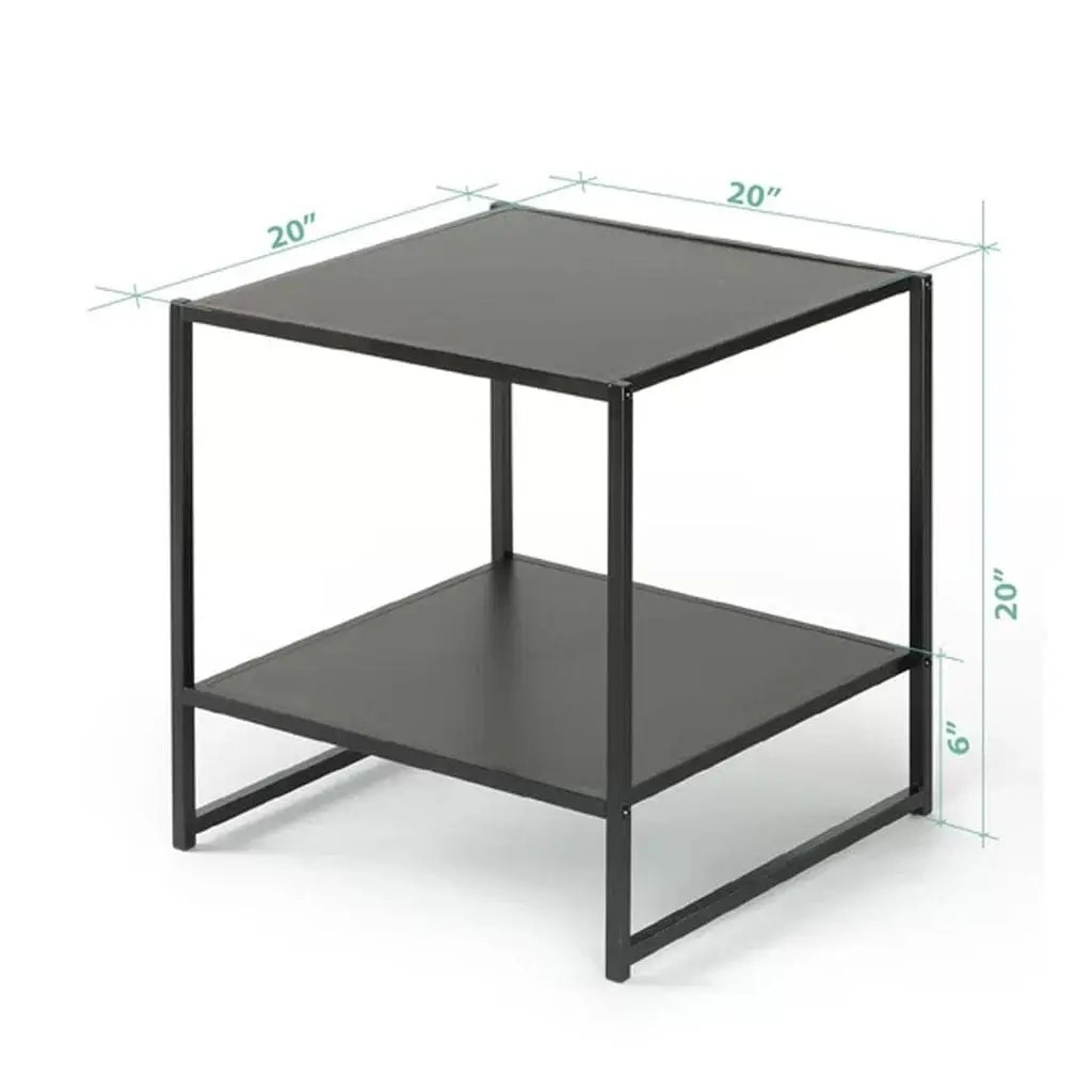 Wood Accent Metal Bed Frame with 2 Side Tables - Image 3