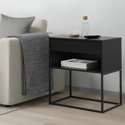 Black Metal Bed with Side Tables - Image 3