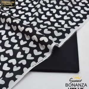 Bonanza Unstitched Monochrome Printed 2 Piece Lawn Suit