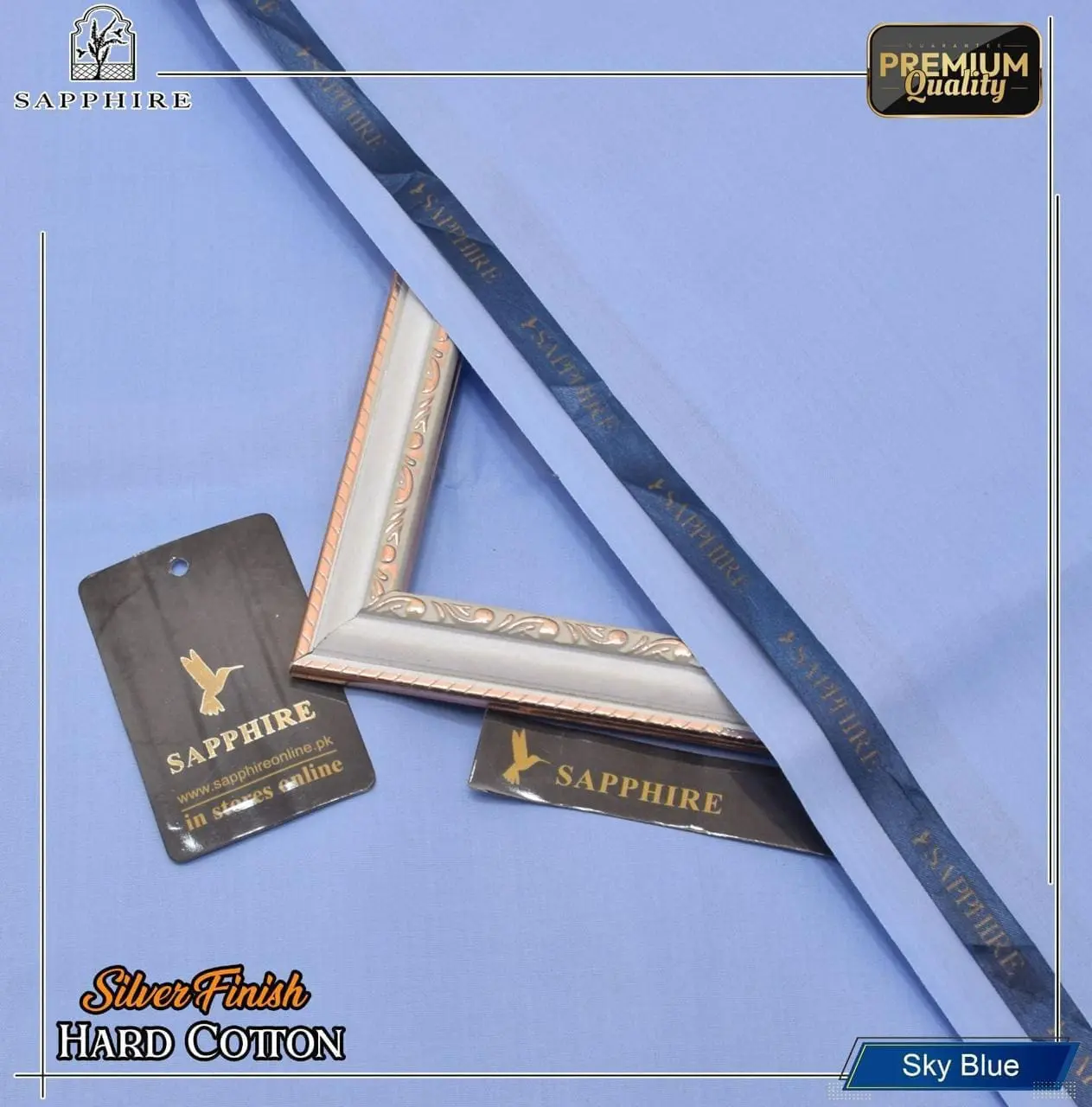 Sapphire Unstitched Soft Cotton Suit for Men - Image 3