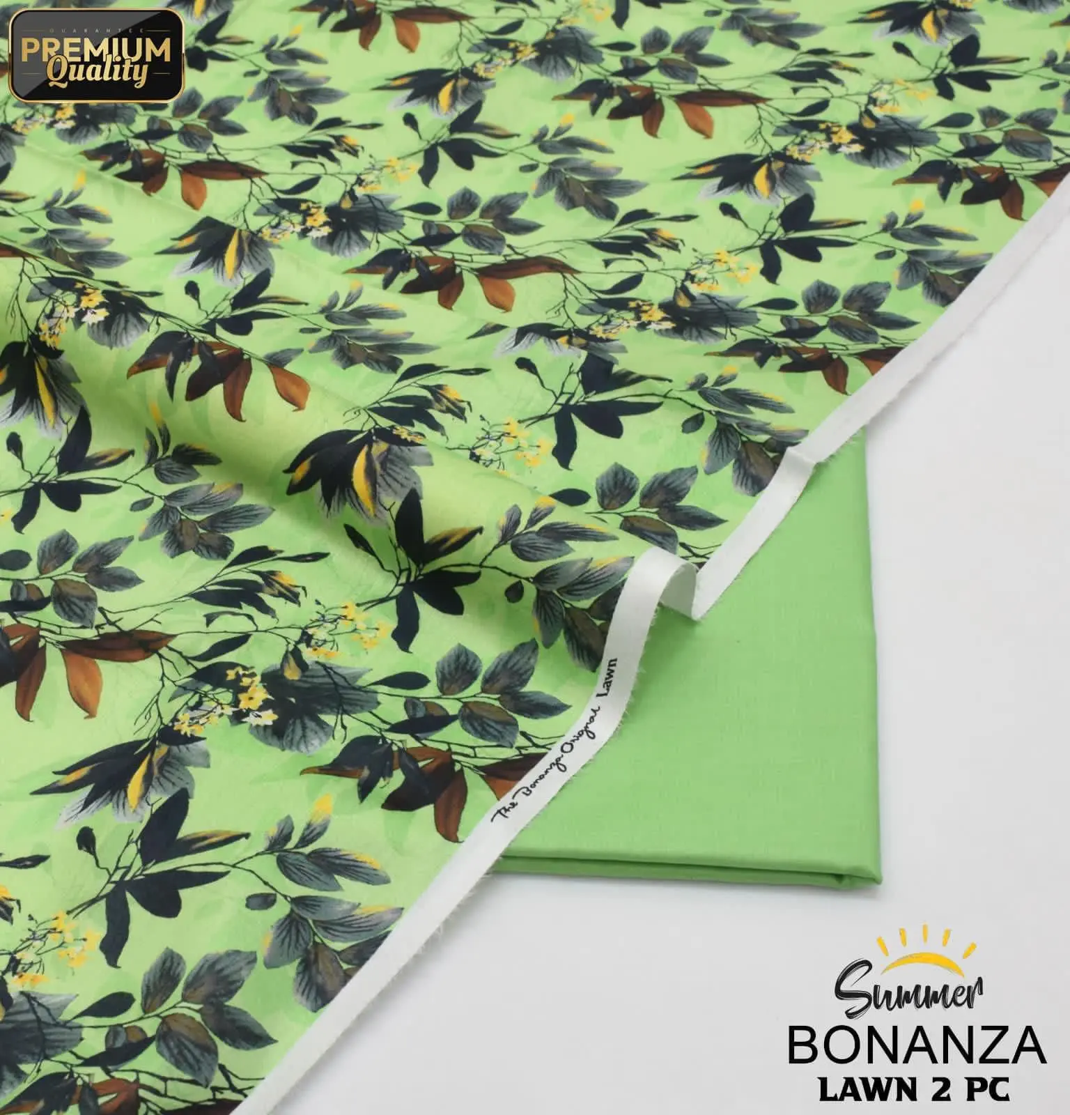 Bonanza Unstitched Pista Printed 2 Piece Lawn Suit
