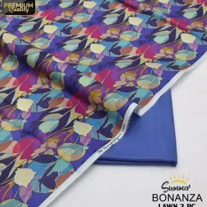 Bonanza Unstitched Multicolor Floral 2 Piece Lawn Suit