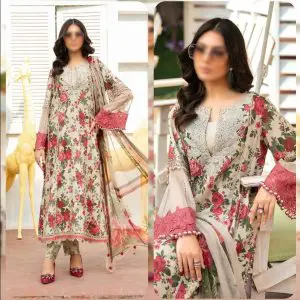 Baroque Unstitched Printed 3 Piece Lawn Suit