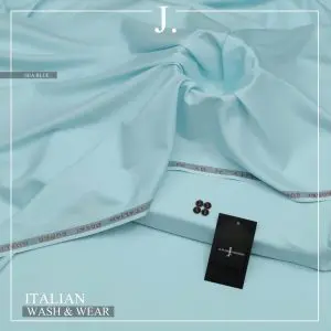 Italian Silk Suit for Men – Junaid Jamshed Sea Blue Color