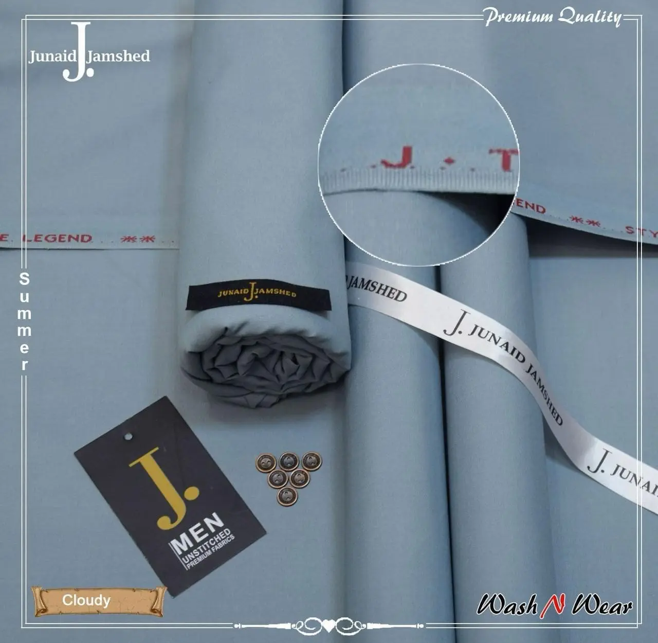 Junaid Jamshed Unstitched Wash and Wear Suit for Men - Image 10