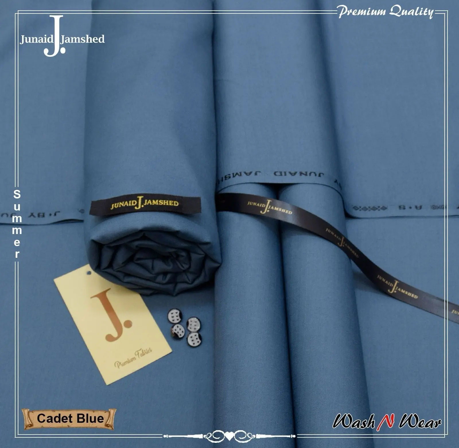 Junaid Jamshed Unstitched Wash and Wear Suit for Men - Image 2