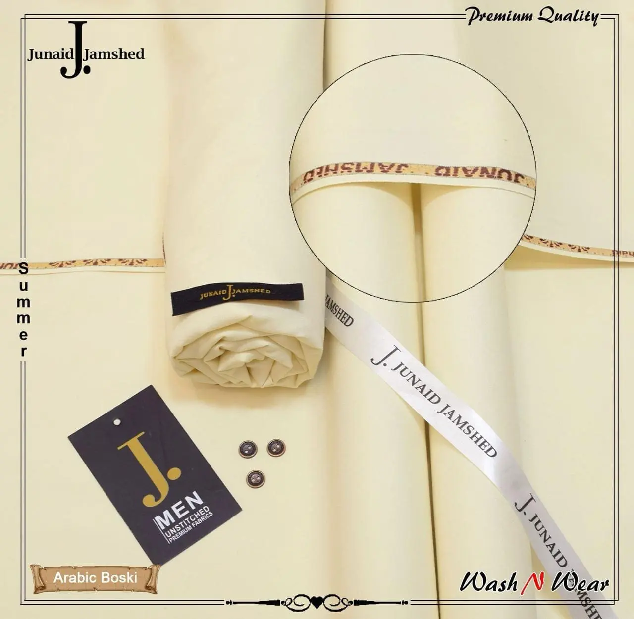 Junaid Jamshed Unstitched Wash and Wear Suit for Men - Image 4