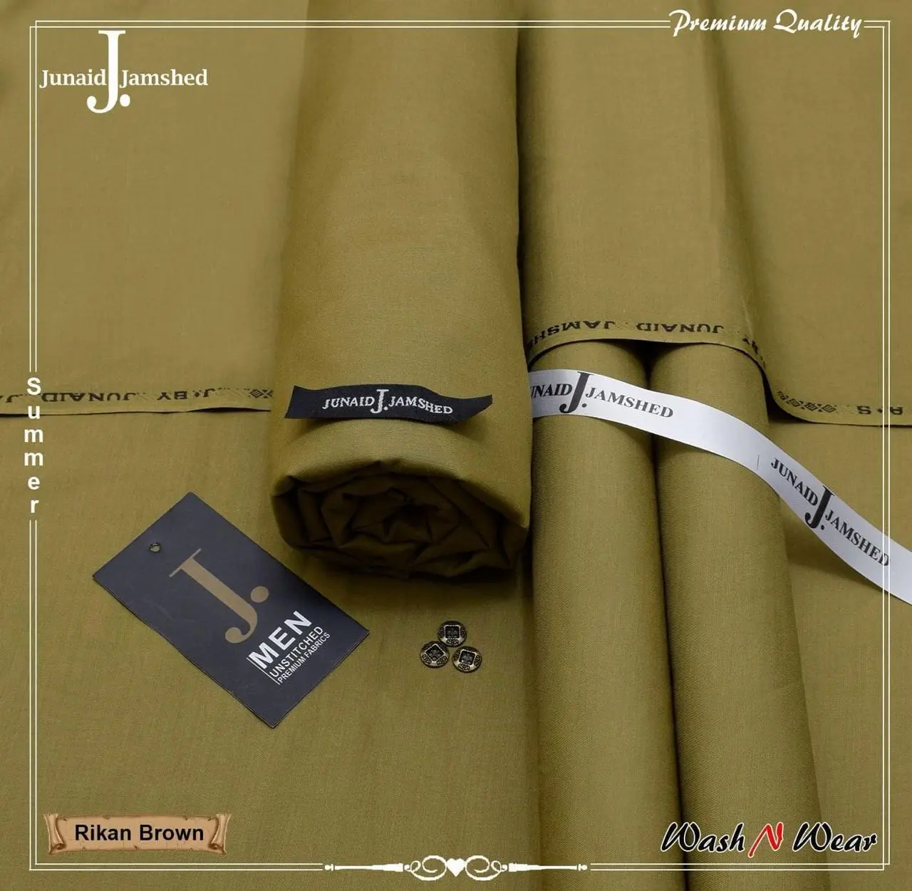 Junaid Jamshed Unstitched Wash and Wear Suit for Men - Image 7