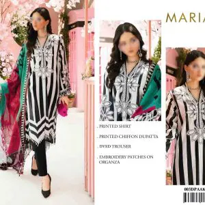 Maria B Unstitched Printed Spangle 3 Piece Lawn Suit