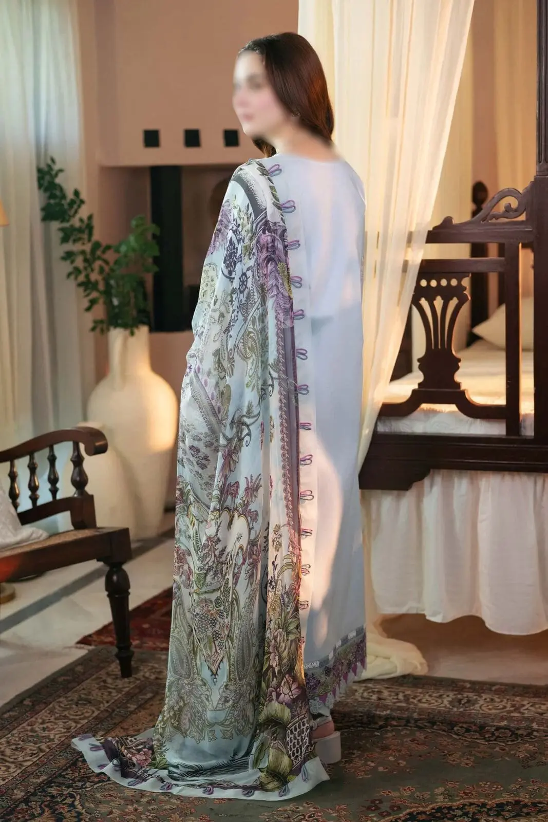 Luxury Unstitched Cambric 3 Piece Cotton Suit Embroidered - Image 3