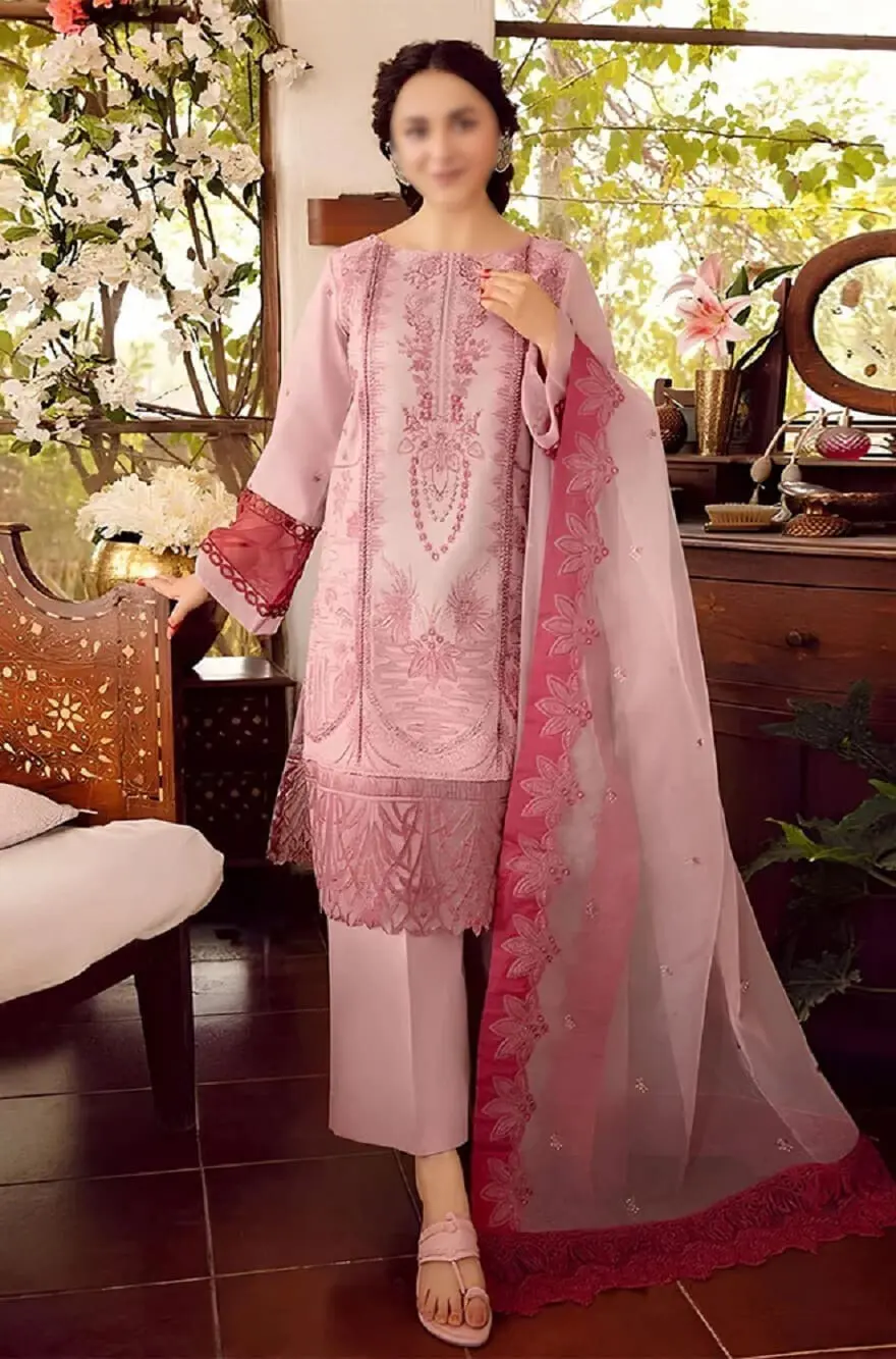 Classic Unstitched Embroidered 3 Piece Lawn Suit