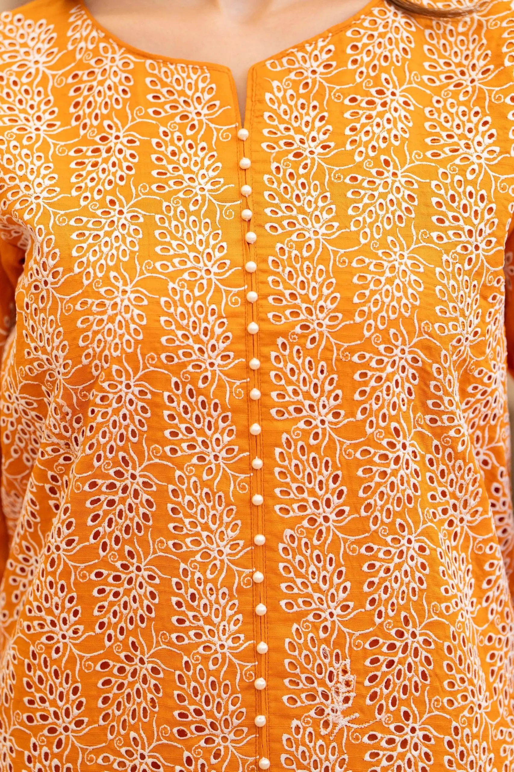 Merakhi Unstitched Mustard Embroidered 3 Piece Lawn Suit - Image 6