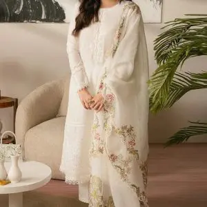 Premium Pakistani Unstitched Embroidered 3 Piece Lawn Suit