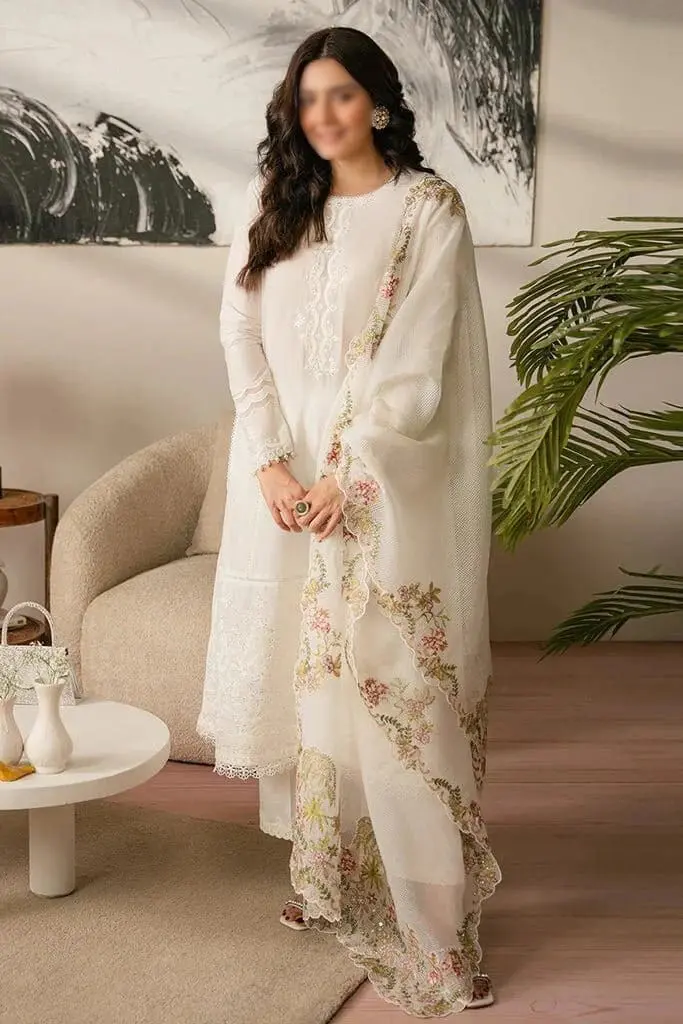 Premium Pakistani Unstitched Embroidered 3 Piece Lawn Suit