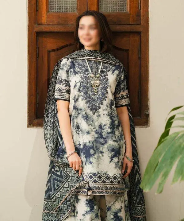 Sapphire Unstitched Digital Print 3 Piece Lawn Suit - Image 3