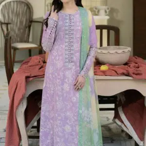 Bana Dora Unstitched Printed 3 Piece Lawn Suit (Embroidered)
