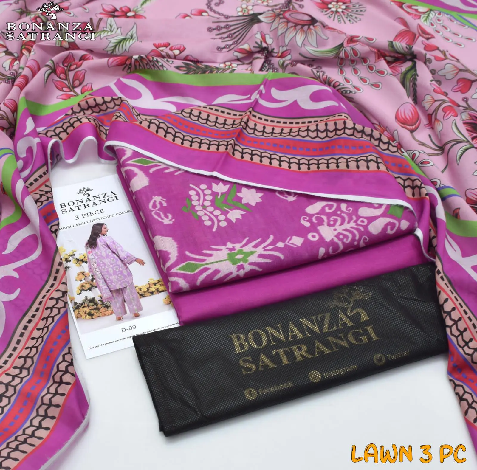 Bonanza Unstitched Airjet Printed 3 Piece Lawn Suit