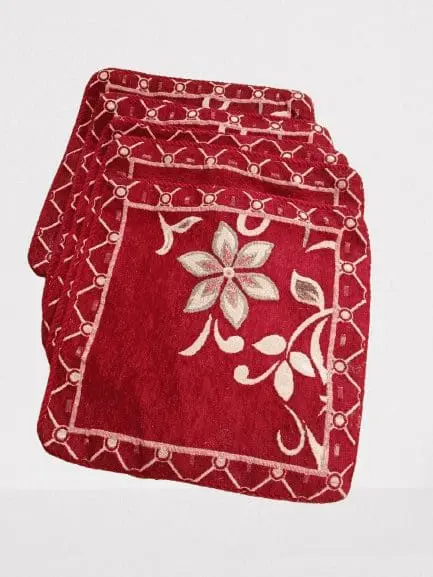 Stylish 5-piece red cushion cover set for sofa or bedroom décor