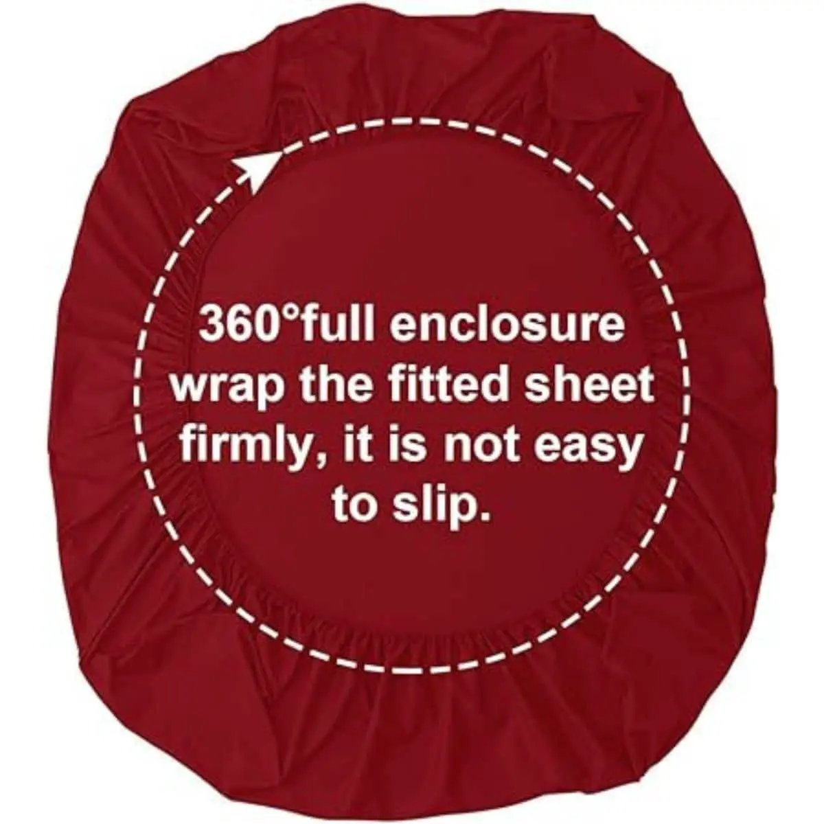 Waterproof Mattress Cover In Terry Cotton Maroon G-813 - Image 2
