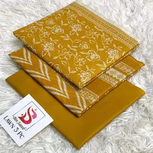 Bin Saeed Unstitched Mustard Airjet 3 Piece Lawn Suit (Digital Printed)