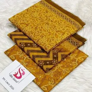 Bin Saeed Unstitched Mustard Classic 3 Piece Lawn Suit