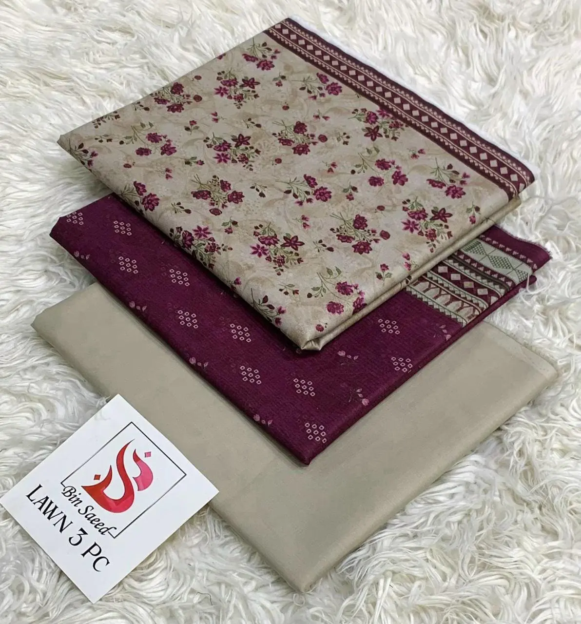 Bin Saeed Unstitched Airjet Lawn Suit Digital Printed