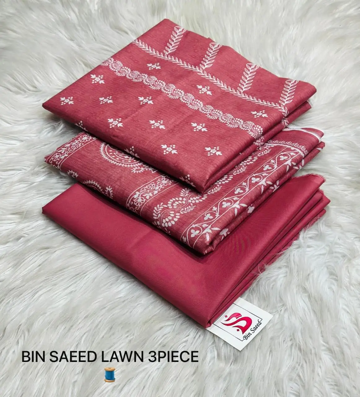 Bin Saeed Unstitched Pink Airjet 3 Piece Lawn Suit (Digital Printed)