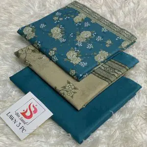 Bin Saeed Unstitched Green 3 Piece Airjet Lawn Suit