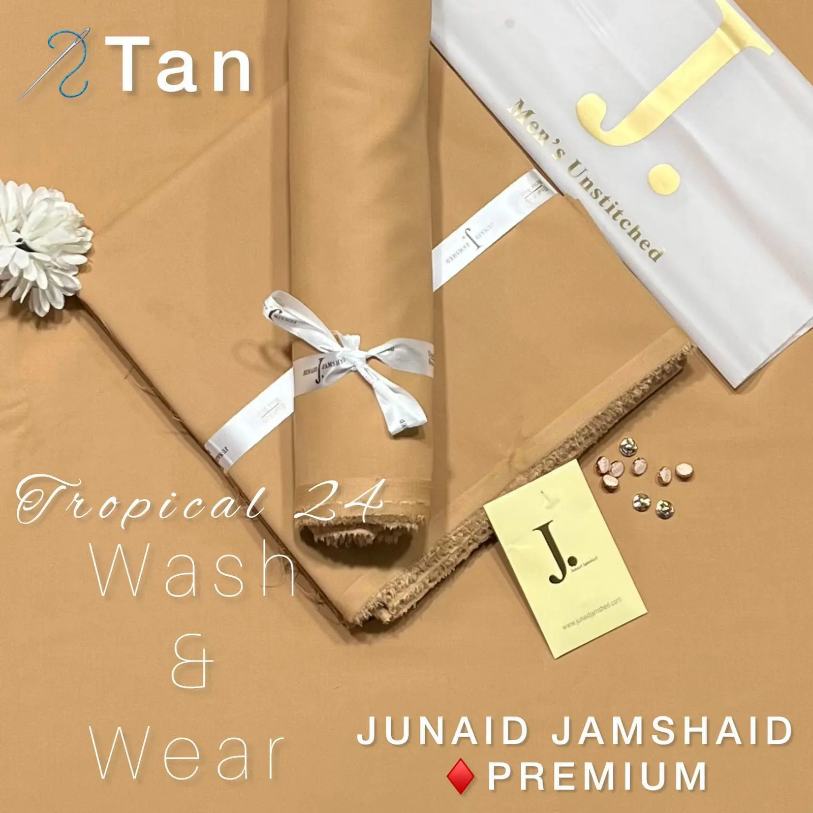 Junaid Jamshed Super Luxury Wash and Wear Suit for Men - Image 10