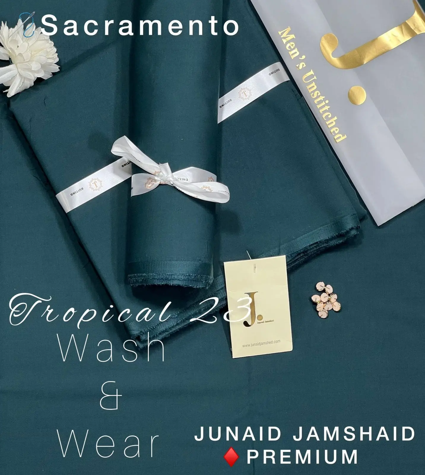 Junaid Jamshed Super Luxury Wash and Wear Suit for Men - Image 8