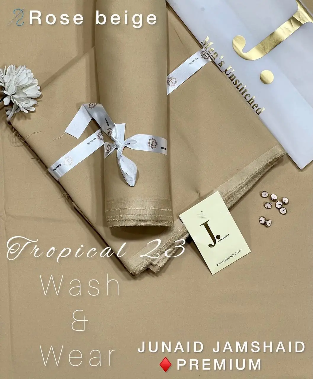 Junaid Jamshed Super Luxury Wash and Wear Suit for Men - Image 4