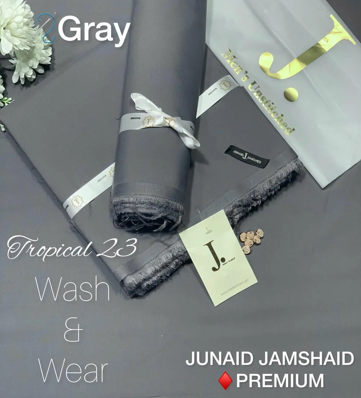Junaid Jamshed Super Luxury Wash and Wear Suit for Men - Image 2