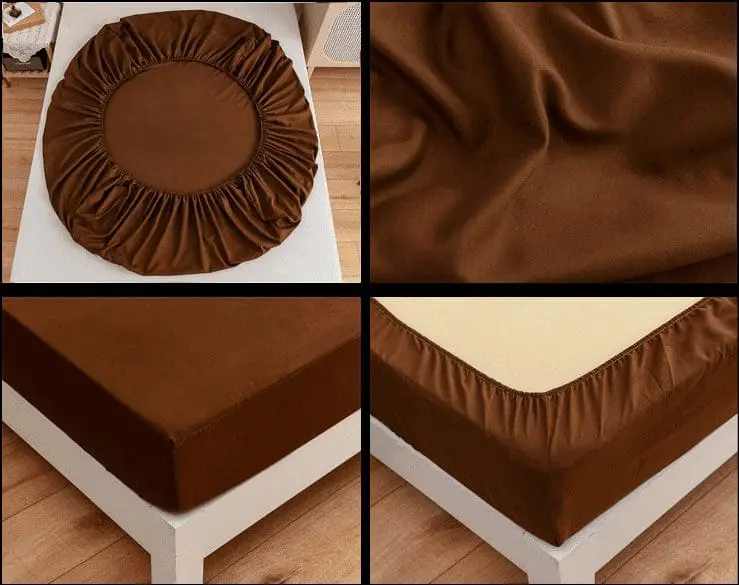 Waterproof Mattress Cover In Cotton Jersey Brown G-811 - Image 2