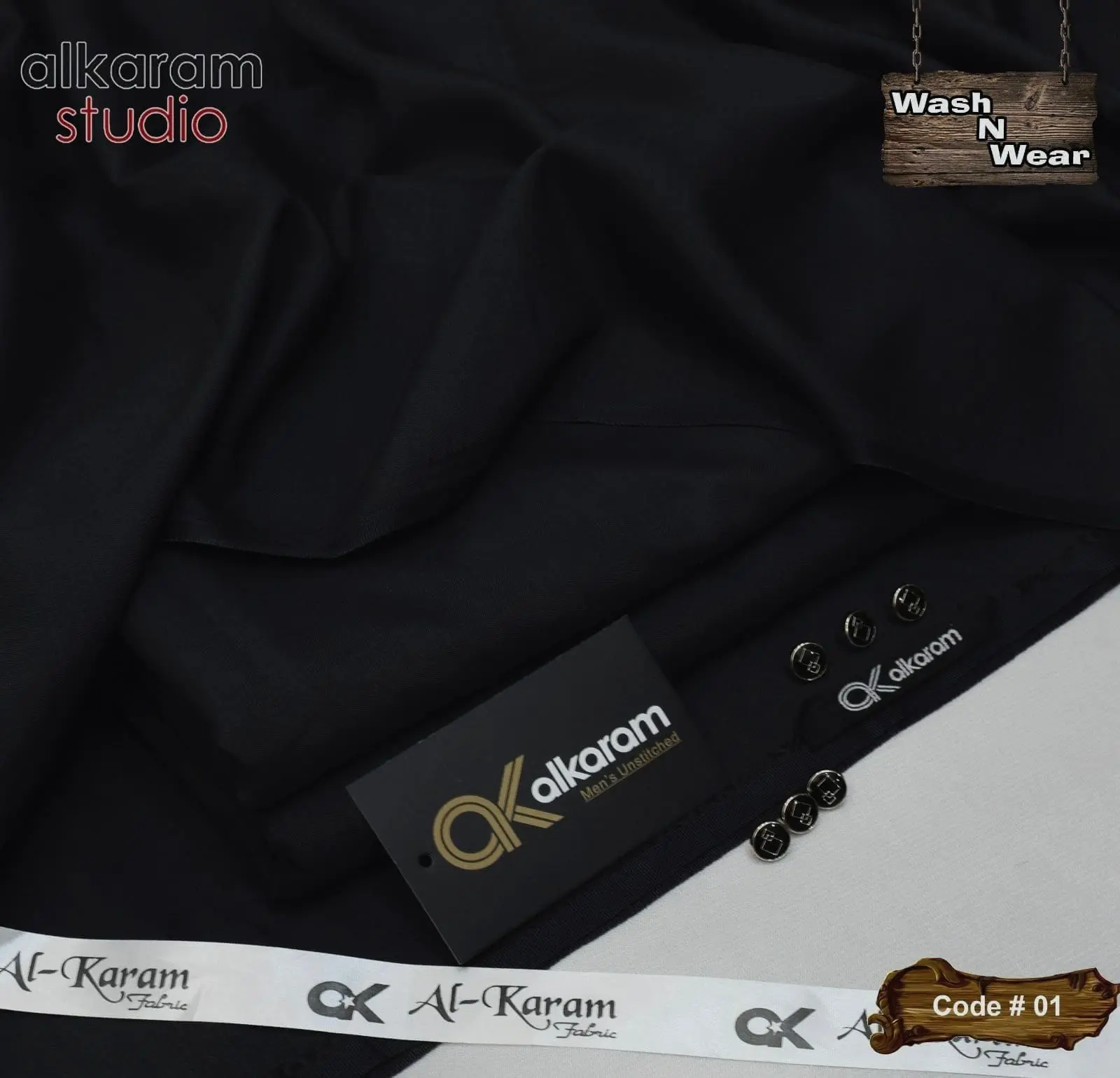 Al-Karam Black Edition Men’s Suit – Summer Fabric