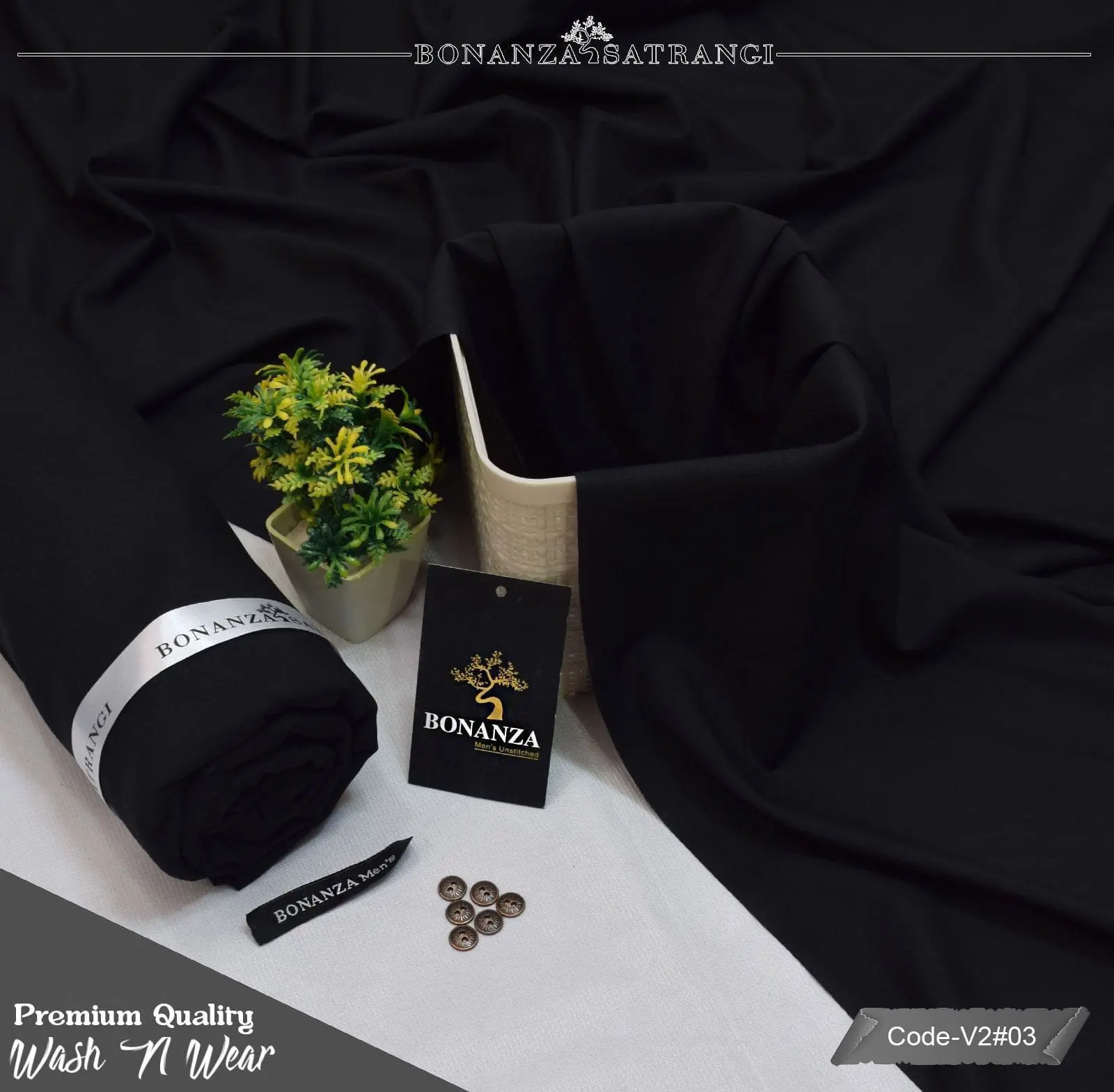 Bonanza Black Edition Gents Suit – Wash & Wear