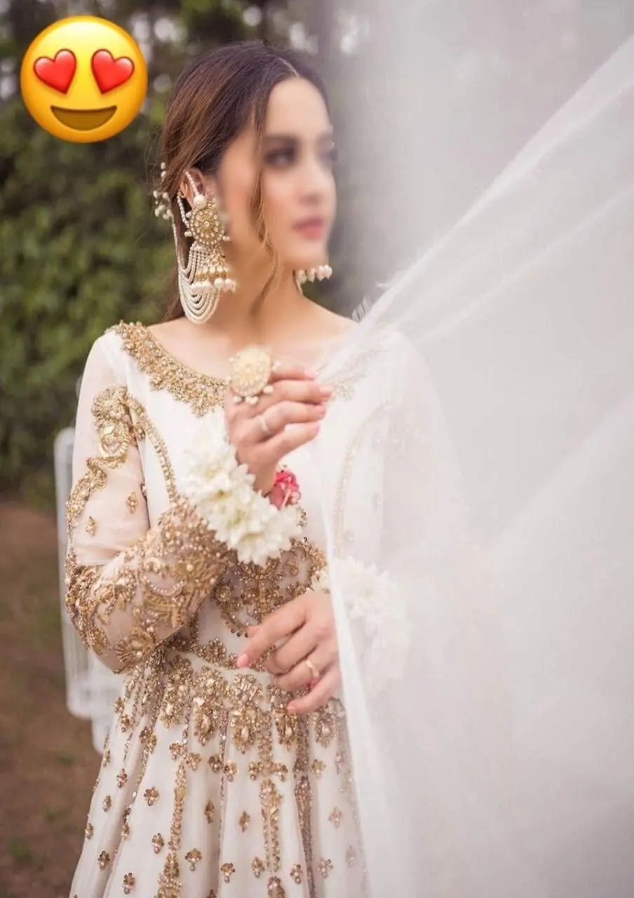 Unstitched Ivory Embroidered Net Bridal Maxi 2pc - Image 2