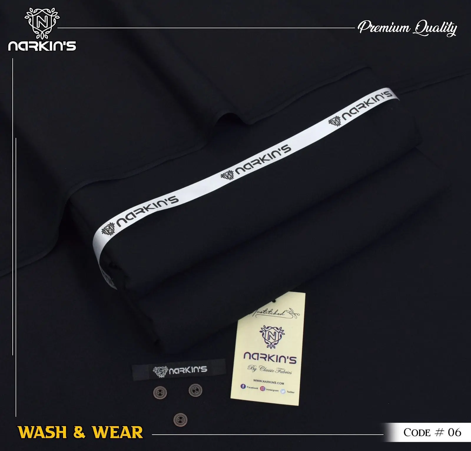 Narkins Black Wash & Wear Suit for Men – Premium Summer 2025 Collection