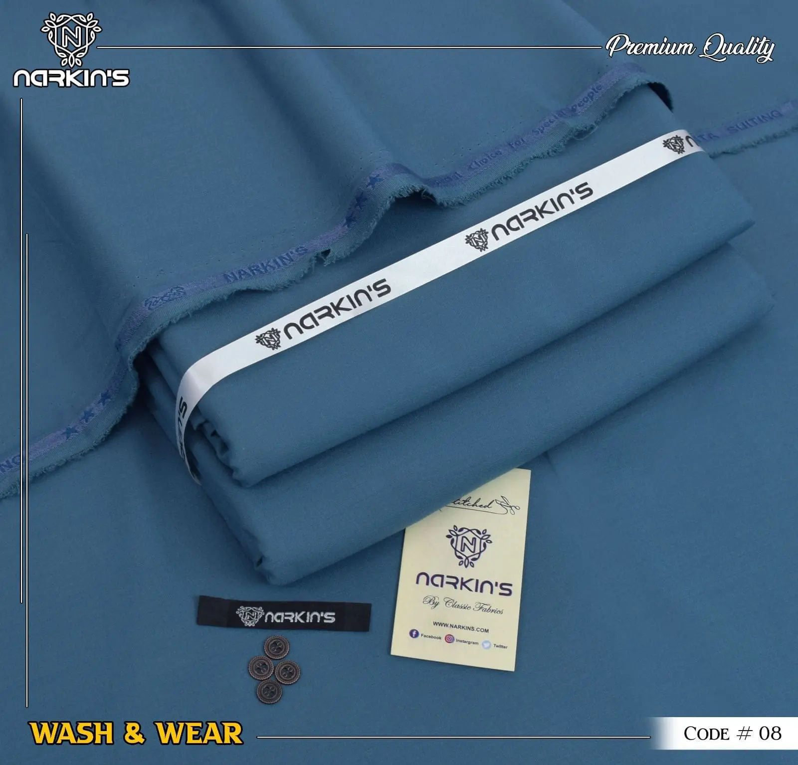 Narkins Royal Blue Wash & Wear Suit for Men – Premium Summer 2025 Collection