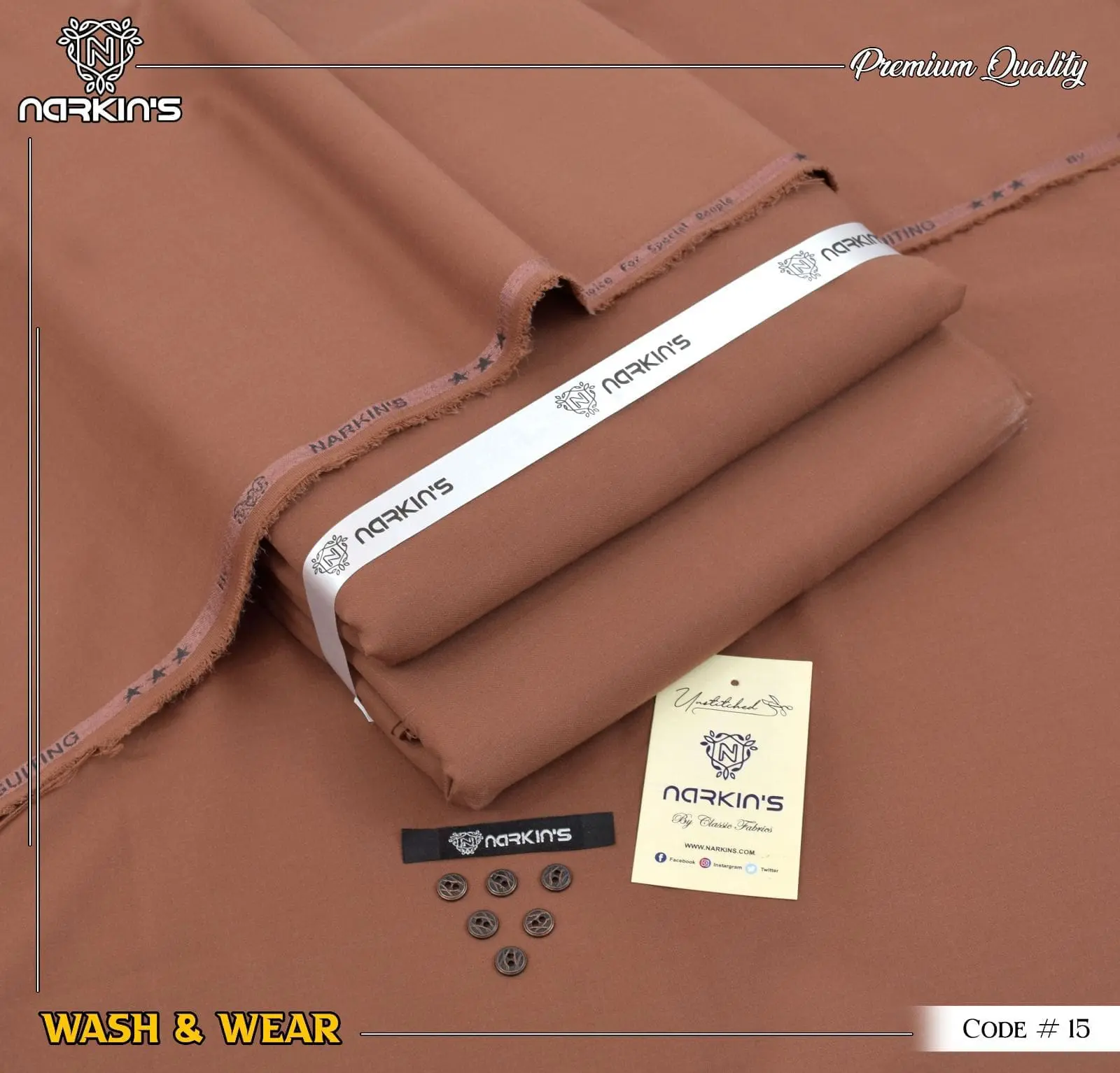 Narkins Tea Pink Wash & Wear Suit for Men – Premium Summer 2025 Collection