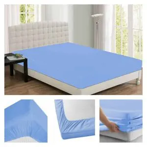 Fitted Sheet 100% cotton Jersey Sky Blue