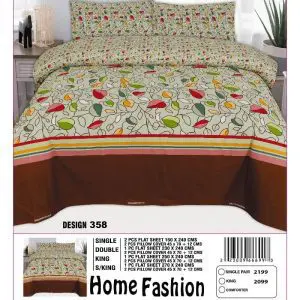 Chenab king size double bed bedsheet made with premium cotton in elegant design.