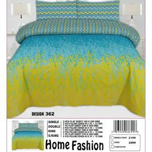 Chenab king size bedsheet in soft yellow shades made from premium cotton.