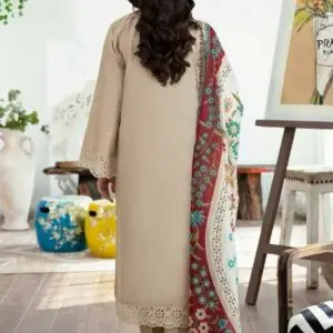 Maria B lawn shirt with full focus and digital dupatta back
