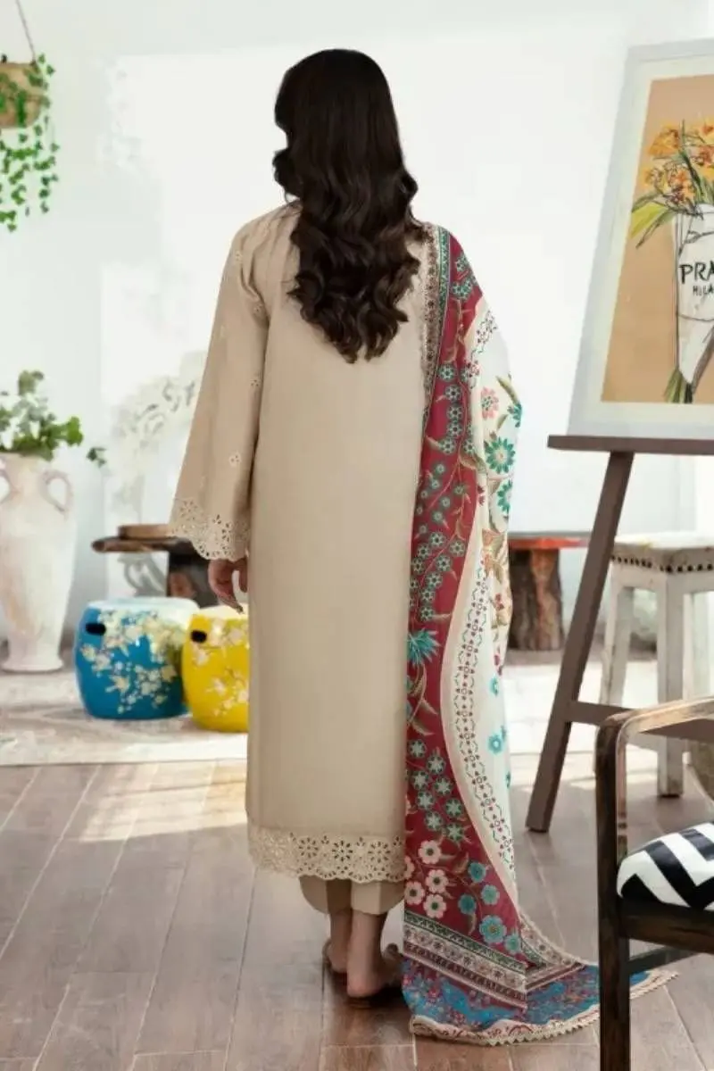 Maria B lawn shirt with full focus and digital dupatta back