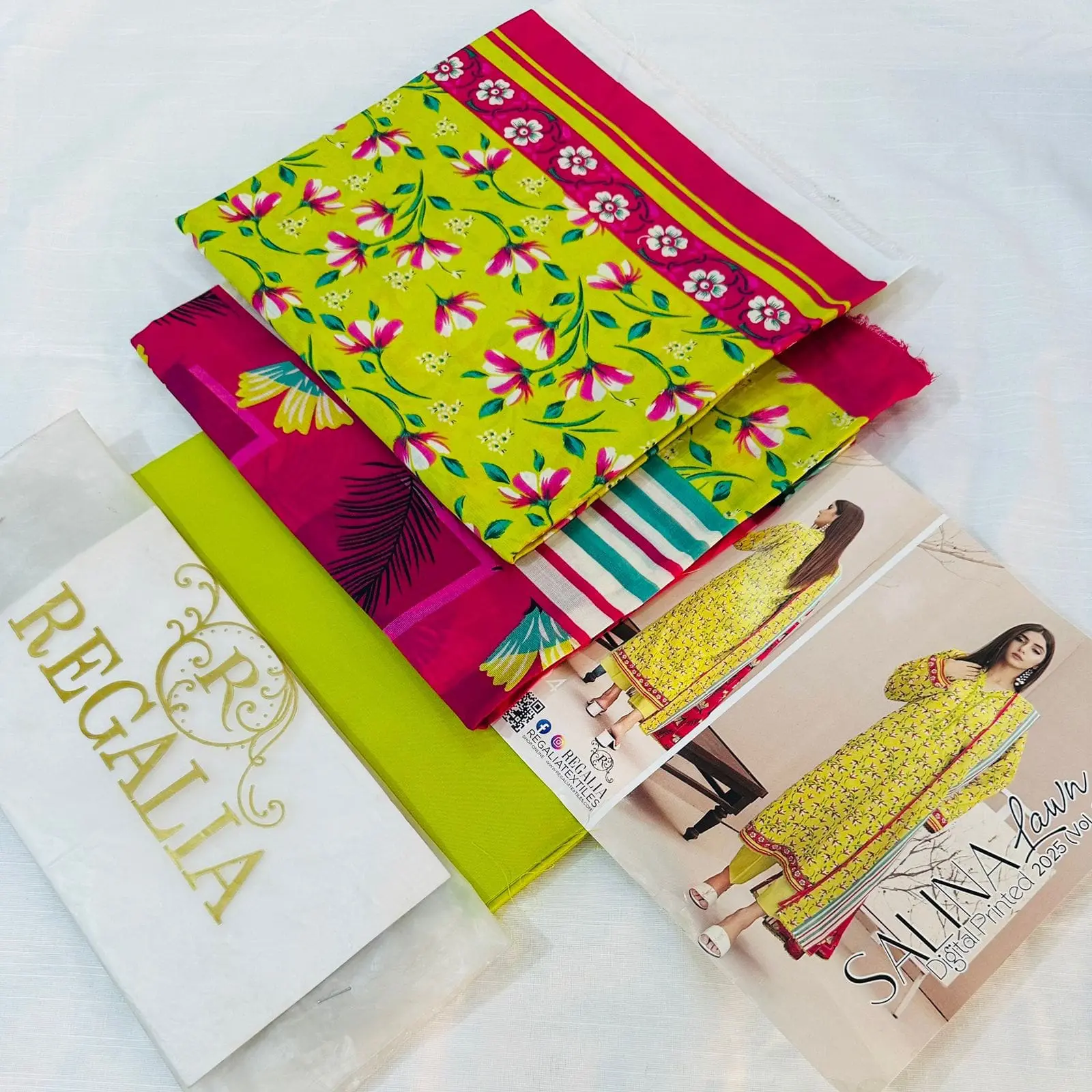 Safina Regalia Design 24 – Yellow Printed 3 Piece Lawn Suit with Lawn Dupatta (Unstitched 2025 Collection)