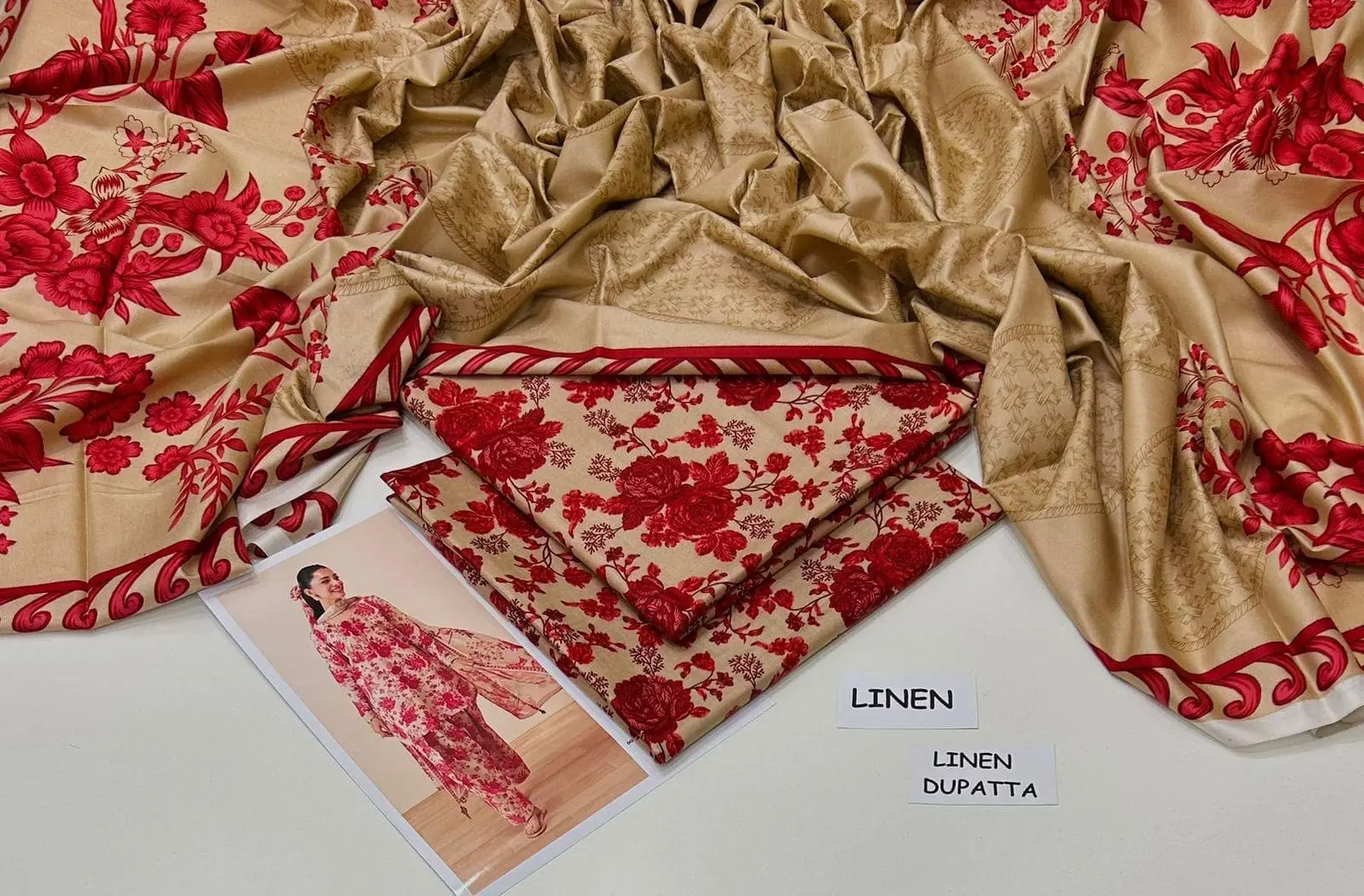 Linen Collection 2025 – 3 Piece Printed Suit with Digital Dupatta (Multi Designs) - Image 3