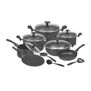 Chef Non Stick Cookware Set 330 – 15 Pcs Black