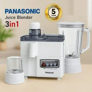 Panasonic 3-in-1 Juice Blender with Copper Motor, Blender Jar, and Grinder Jar – White