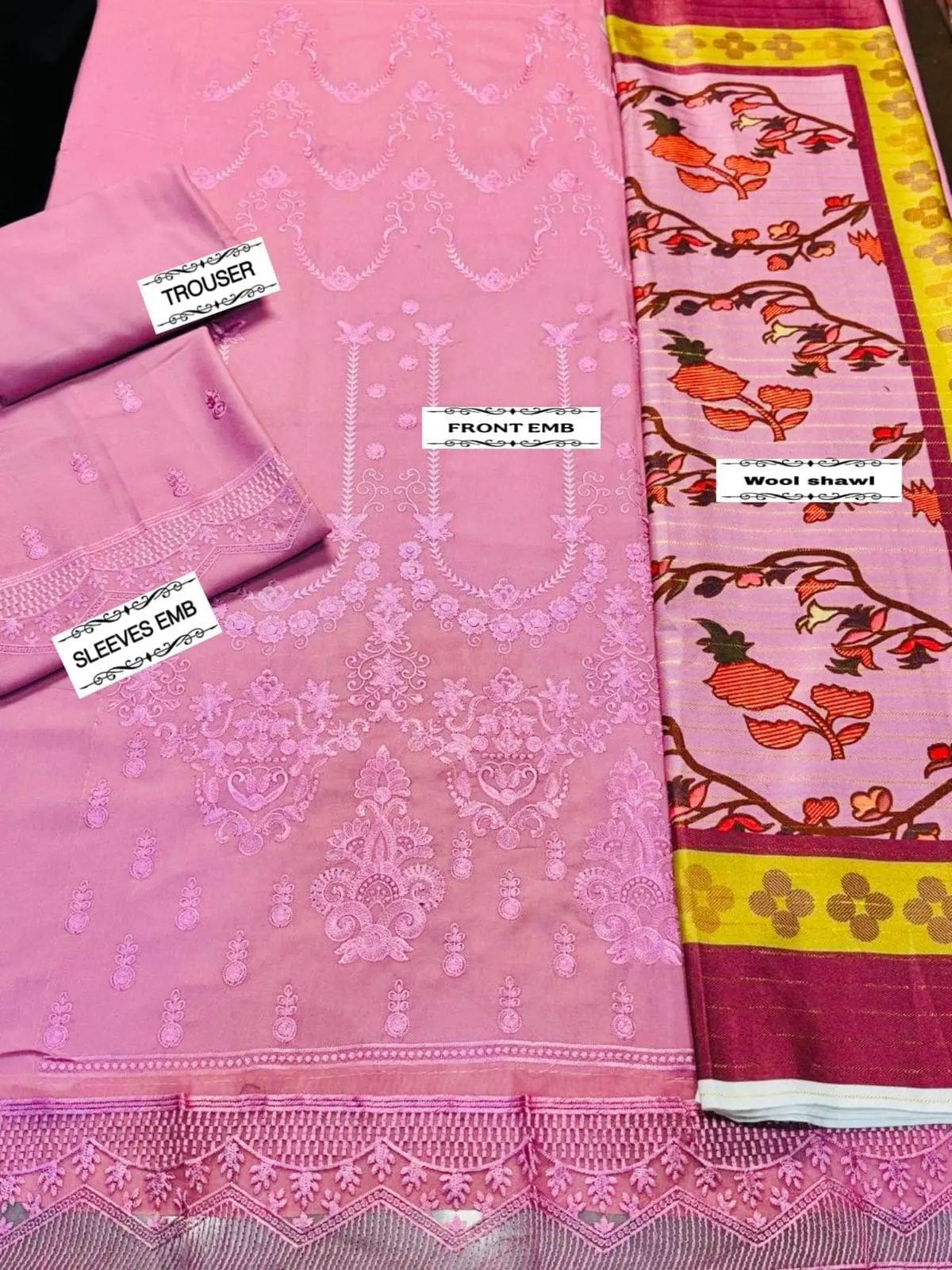 LIMELIGHT 3 Piece Casual Winter Dhanak Suit – Code 791 - Image 4