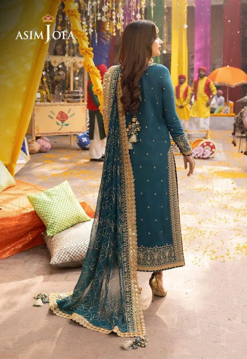 Asim Jofa – Unstitched Chiffon Replica Suit with Malai Trouser - Image 3